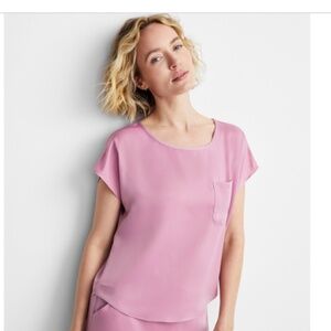 State of Day Women's 1-Pc. Crepe De Chine Short-Sleeve Pajama top
